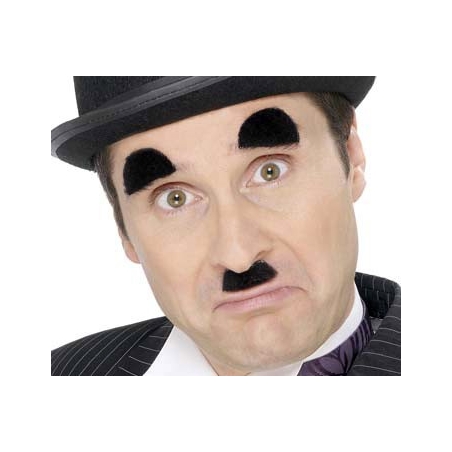 Moustaches et sourcils Charlie Chaplin, l'accessoire idéal pour le déguisement Charlot. Moustaches et sourcils Charlie Chaplin, l'accessoire idéal pour le déguisement Charlot.
