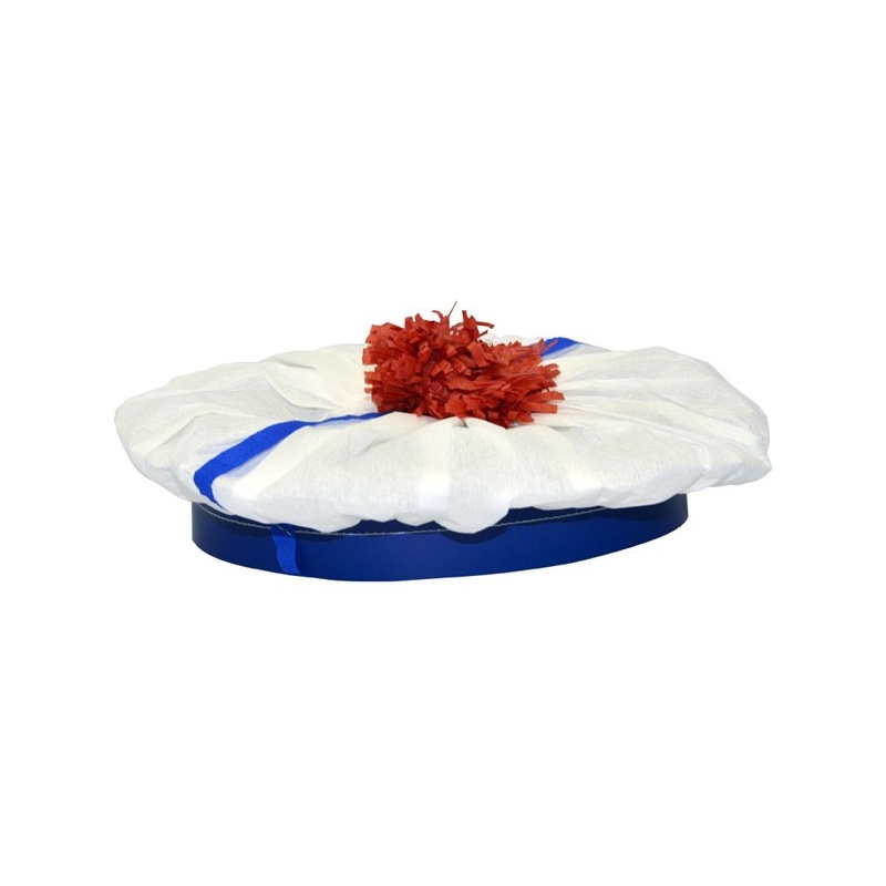 Béret Marin Blanc Avec Ruban Bleu – Accessoire Déguisement Marin Taille Unique