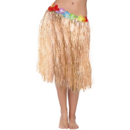 Jupe Hawaïenne avec fleurs 45 cm