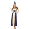 Déguisement médiéval bleu pour femme avec robe et chapeau Déguisement médiéval bleu pour femme avec robe et chapeau