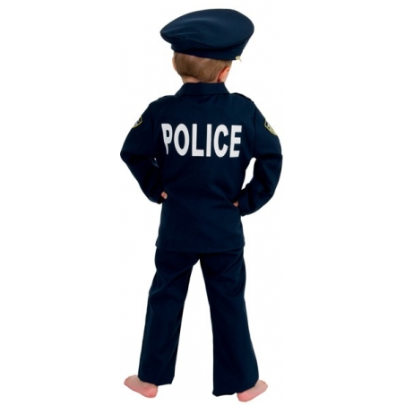 Déguisement de policier pour enfant, convient aussi bien aux filles qu'aux garçons de 3 à 12 ans