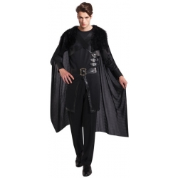 Déguisement de chevalier noir luxe avec haut et cape intégrée,idéale pour incarner un personnage futuriste ou médiéval
