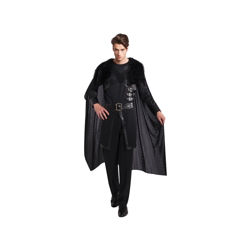 Déguisement de chevalier noir luxe avec haut et cape intégrée,idéale pour incarner un personnage futuriste ou médiéval