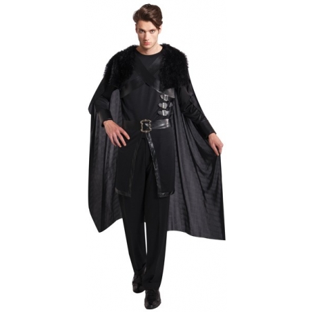 Déguisement de chevalier noir luxe avec haut et cape intégrée,idéale pour incarner un personnage futuriste ou médiéval Déguisement de chevalier noir luxe avec haut et cape intégrée,idéale pour incarner un personnage futuriste ou médiéval