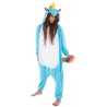 Déguisement licorne bleue femme, kigurumi licorne avec combinaison à capuche Déguisement licorne bleue femme, kigurumi licorne avec combinaison à capuche