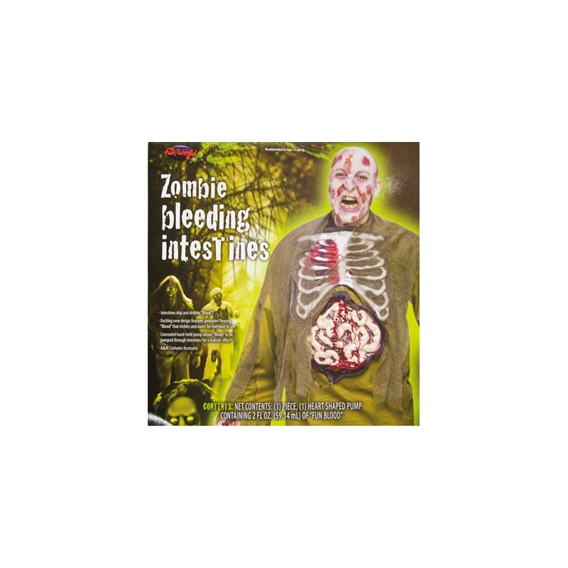 Offrez vous le plus gore des déguisements grâce à ces faux Intestins avec pompe à sang