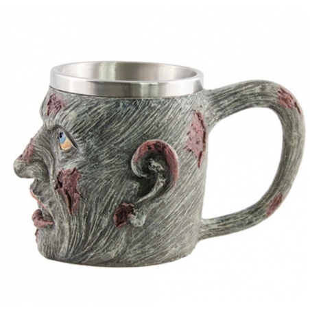 Mug zombie en resine et metal - déco de table Halloween