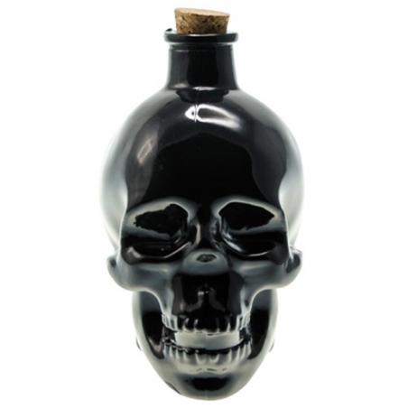 Bouteille tête de mort noire en verre - déco de table halloween Bouteille tête de mort noire en verre - déco de table halloween