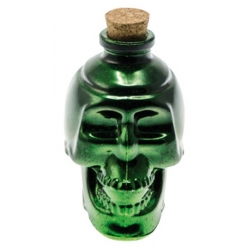 Bouteille tête de mort métallisée halloween