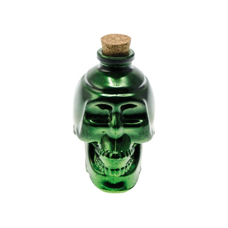 Bouteille tête de mort métallisée halloween