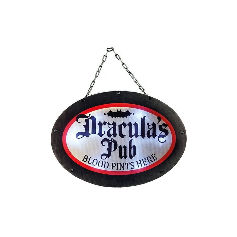 Pancarte lumineuse dracula's pub - décoration pour halloween