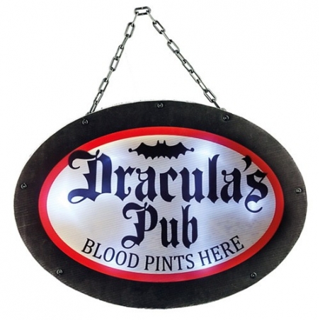 Pancarte lumineuse dracula's pub - décoration pour halloween Pancarte lumineuse dracula's pub - décoration pour halloween