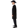 Costume de shérif noir pour homme, pantalon et veste avec plastron incorporé