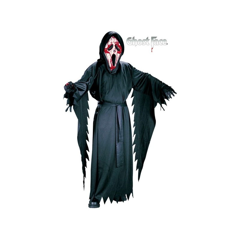 Déguisement de Scream pour enfant de 9 à 12 ans, masque avec pompe à sang inclus