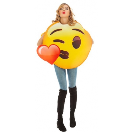 Déguisement Emoji bisous avec cœur sous licence officielle émoji 