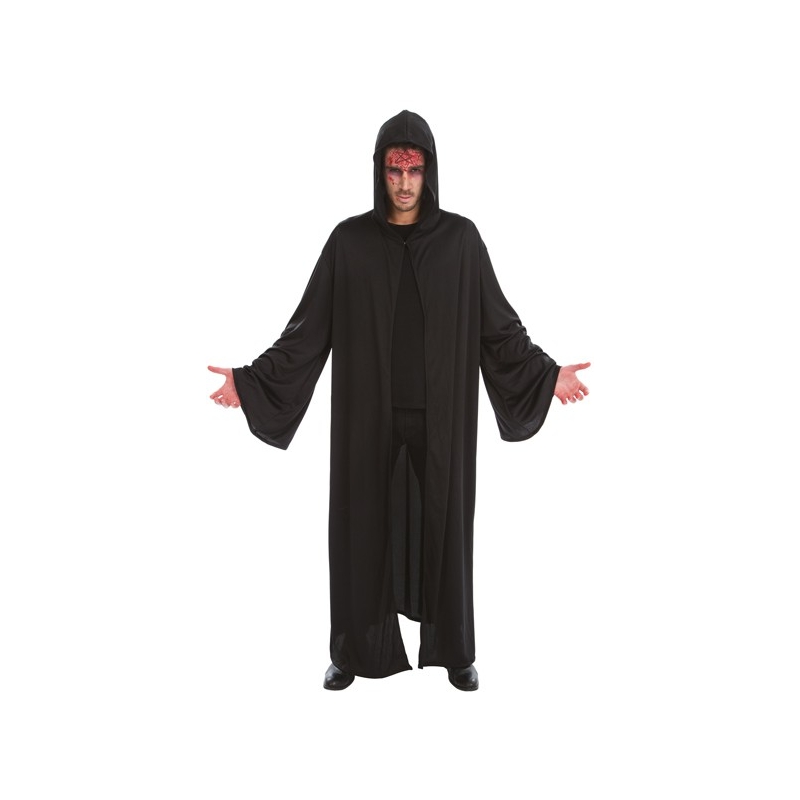 Cape noire à capuche idéale pour incarner un bourreau d'halloween