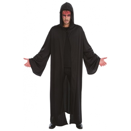 Cape noire à capuche idéale pour incarner un bourreau d'halloween Cape noire à capuche idéale pour incarner un bourreau d'halloween
