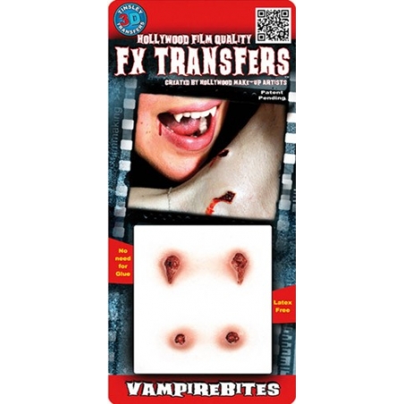 Morsures de vampire transfert 3D - effets spéciaux pour maquillage halloween Morsures de vampire transfert 3D - effets spéciaux pour maquillage halloween