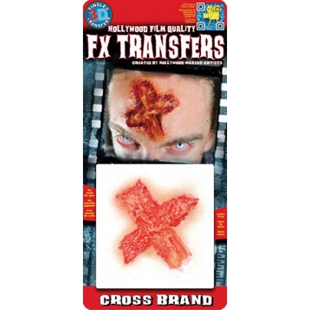 Maquillage réaliste pour halloween grâce au transfert 3D plaie en croix Maquillage réaliste pour halloween grâce au transfert 3D plaie en croix