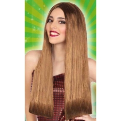 perruque chatain clair longue