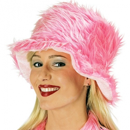 Chapeau en fourrure rose fluo idéal pour le Carnaval