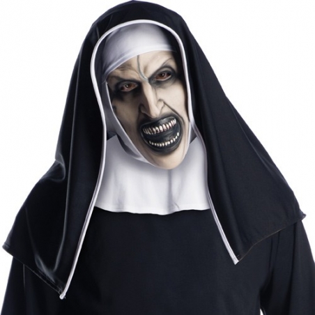 Masque intégral de La Nonne en latex avec coiffe - Masque Conjuring 2