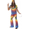 Déguisement hippie homme multicolore avec haut et pantalon