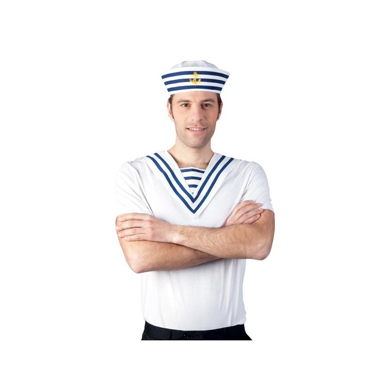 Col de marin blanc et bleu