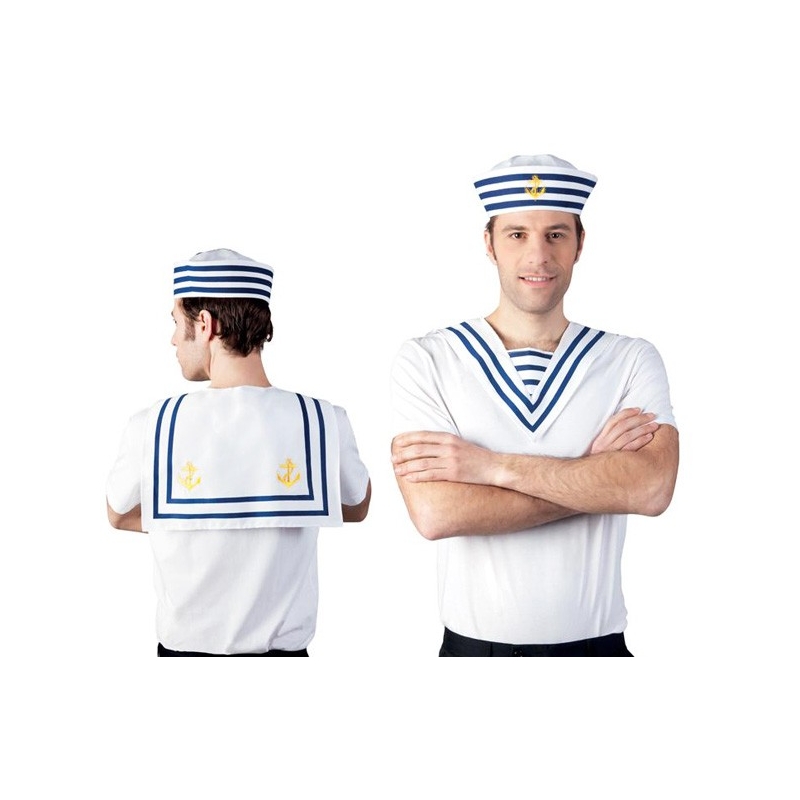 Col de marin blanc et bleu idéal pour créer votre propre déguisement de marin