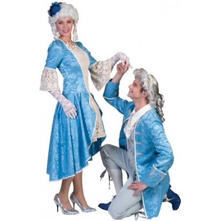 Costume de marquise bleue rococo pour femme