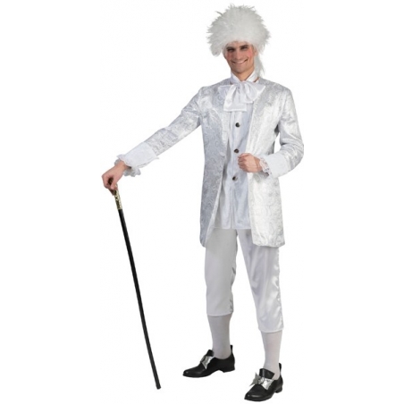 Déguisement de marquis pour homme blanc et argent - Carnaval de Venise