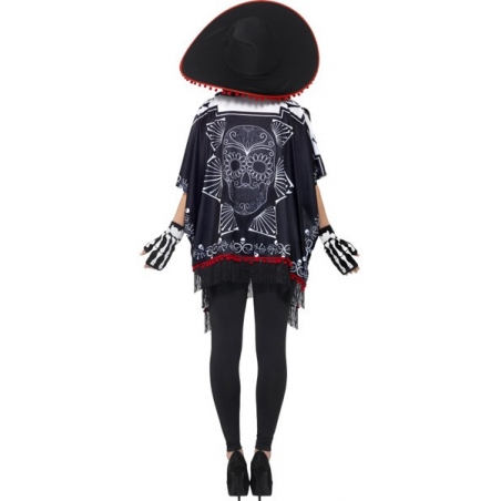 Déguisement mexicain halloween pour hommes et femmes - poncho taille unique, mitaines et chapeau