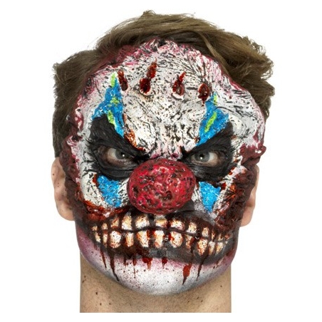 Réalisez facilement votre maquillage de clown tueur pour halloween grâce à cette prothèse clown en mousse latex