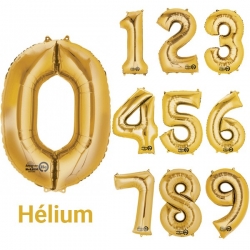Ballons chiffres or, de grands ballons hélium parfaits pour réaliser une décoration d'anniversaire
