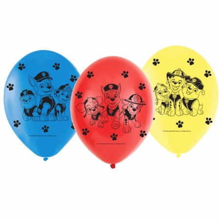 Lot de 6 ballons en latex Pat Patrouille