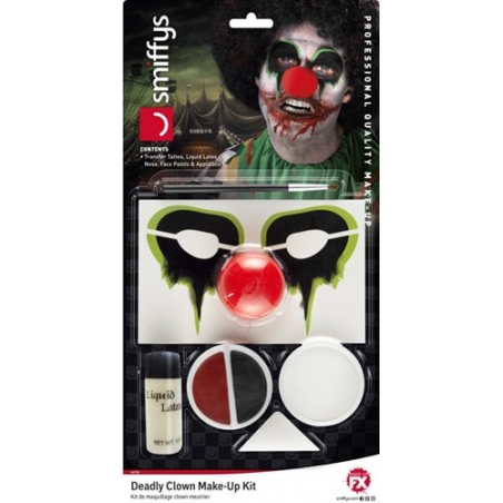 Kit de maquillage clown halloween avec guide étape par étape 