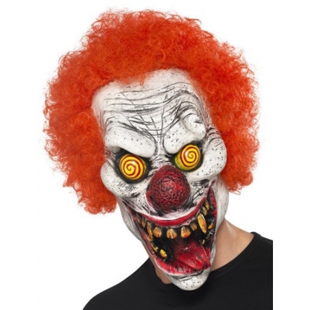 Masque de clown terrifiant halloween avec cheveux