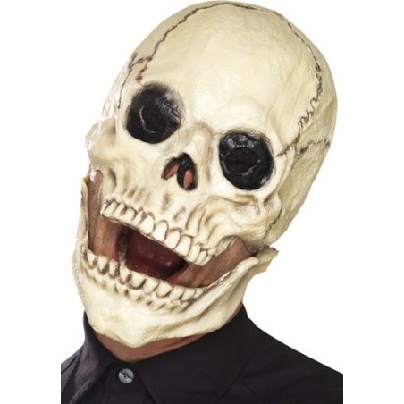 Masque squelette intégral avec mâchoire mobile, conçu en mousse de latex 