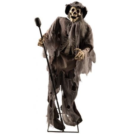 Squelette chanteur d'environ 1,60 mètres, ce squelette s'anime et chante "Stiuck on you" du célèbre Elvis Presley