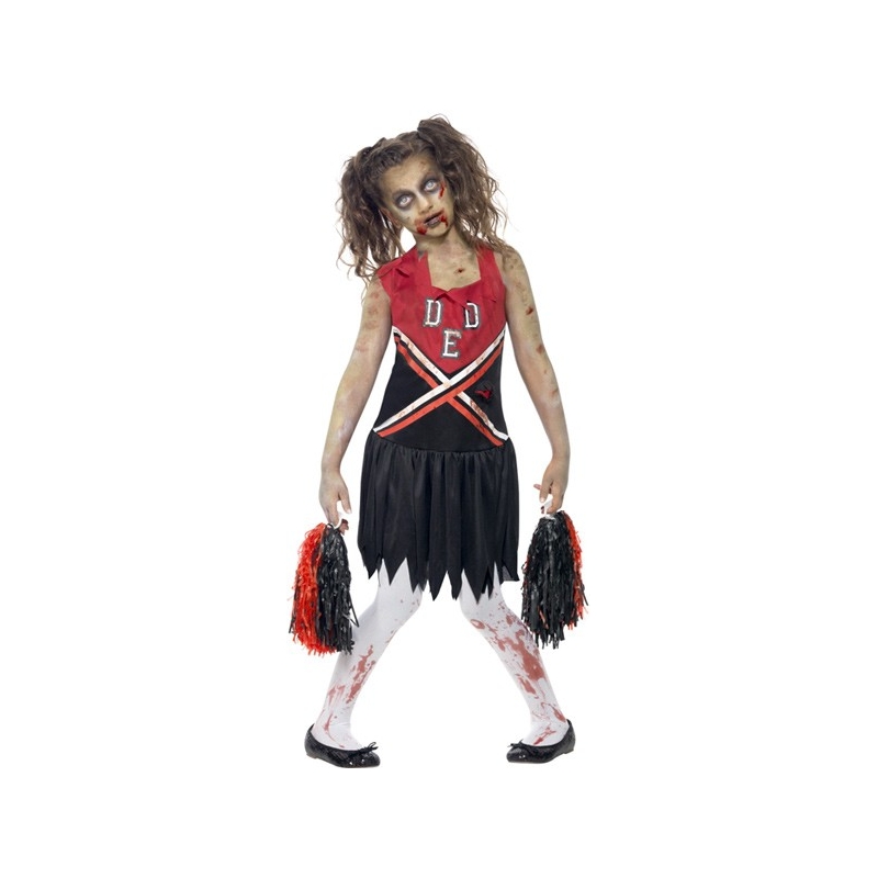 Déguisement pompom girl zombie pour fille avec robe et pompom