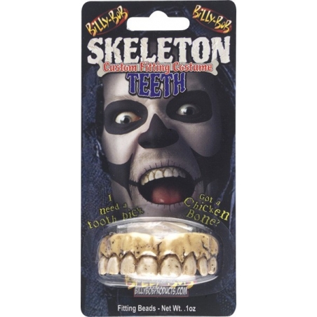 Fausses dents de squelette, idéale pour offrir davantage de réalisme à tous vos déguisements de squelette