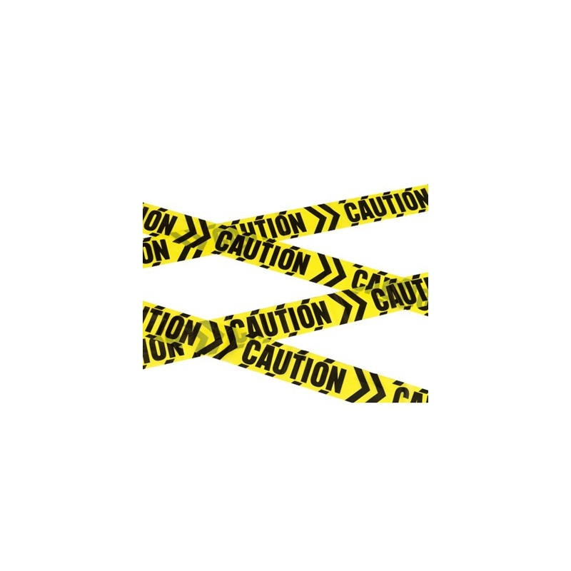 Réalisez votre propre décor de scène de crime à l'aide de cette banderole jaune et noire "attention danger"