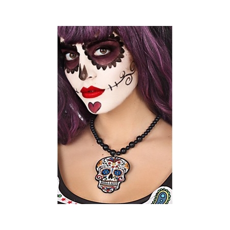 Collier mexicain avec pendentif - Halloween Day of the dead 