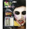 Maquillage vampire avec dentier et 4 couleurs - maquillage Halloween 