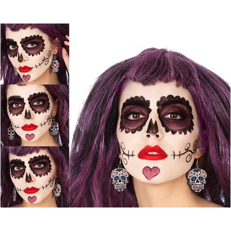 Boucles d’oreilles mexicaines halloween Day of the dead