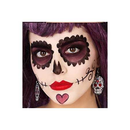 Bijoux halloween mexicain, boucles d’oreilles tête de mort Bijoux halloween mexicain, boucles d’oreilles tête de mort