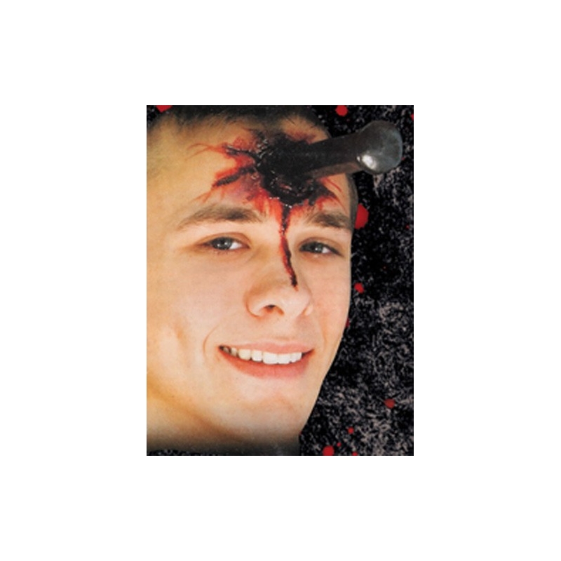 Prothèse en latex pieu planté dans la tête - maquillage halloween