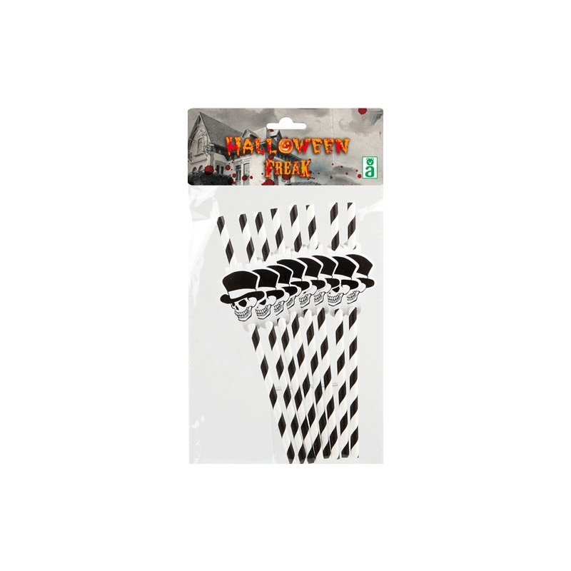 Pailles squelette vaudou, lot de 8 - décoration halloween