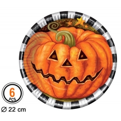6 grandes assiettes citrouille en carton, une vaisselle jetable idéale pour halloween