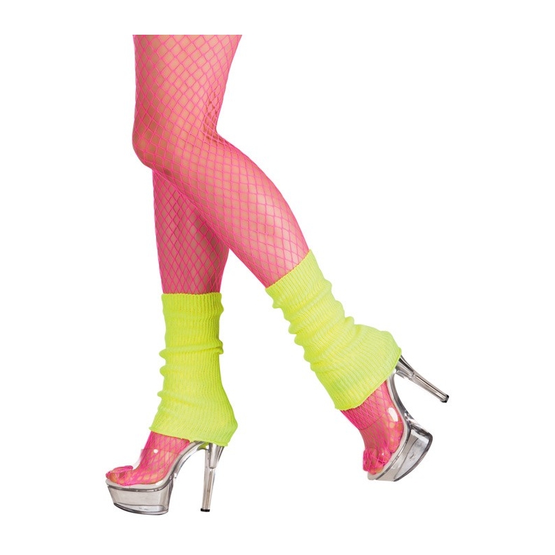 Guêtres jaune fluo - jambières années 80